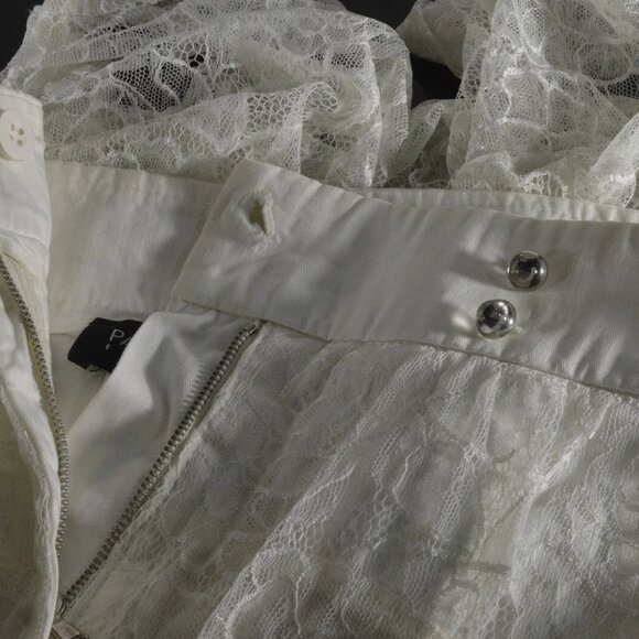 NWOT Patrizia Pepe Firenze Italy Fancy White Lace Shorts Size 40 - Picture 8 of 9